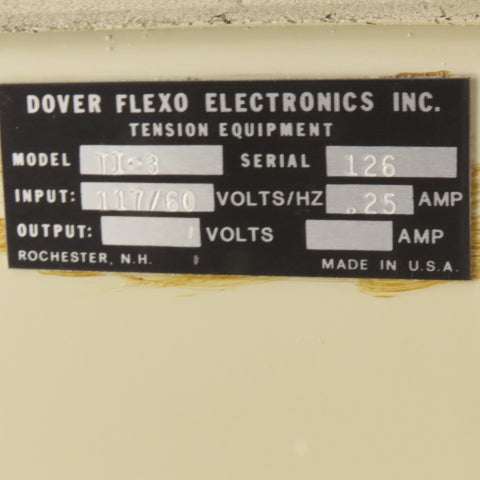 Dover Flexo TI-3 Intrinsically Safe Textile Web Tension Amplifier