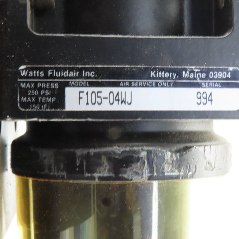 Watts F105-04WJ R105-04C 1/2NPT Filter Regulator Lubricator 4 Way Manifold Ass'y