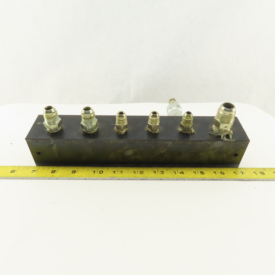 12 Port Steel Manifold Hydraulic 1/4" x 3/8 NPT Ports
