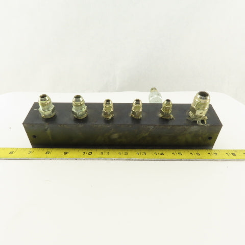 12 Port Steel Manifold Hydraulic 1/4" x 3/8 NPT Ports