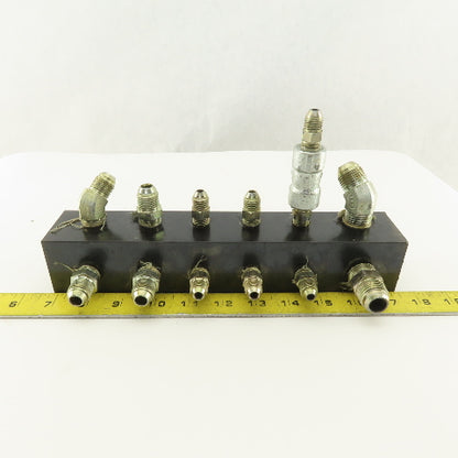 12 Port Steel Manifold Hydraulic 1/4" x 3/8 NPT Ports