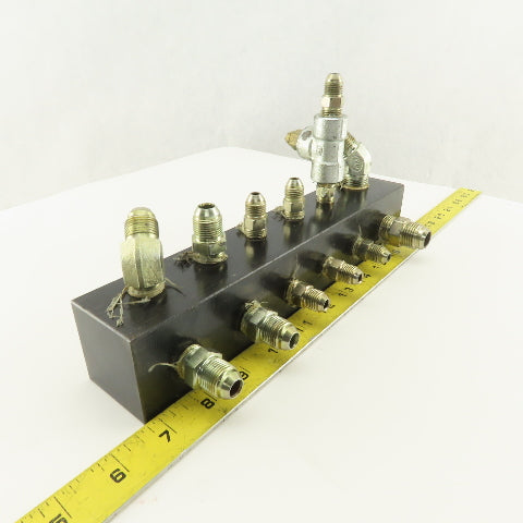 12 Port Steel Manifold Hydraulic 1/4" x 3/8 NPT Ports
