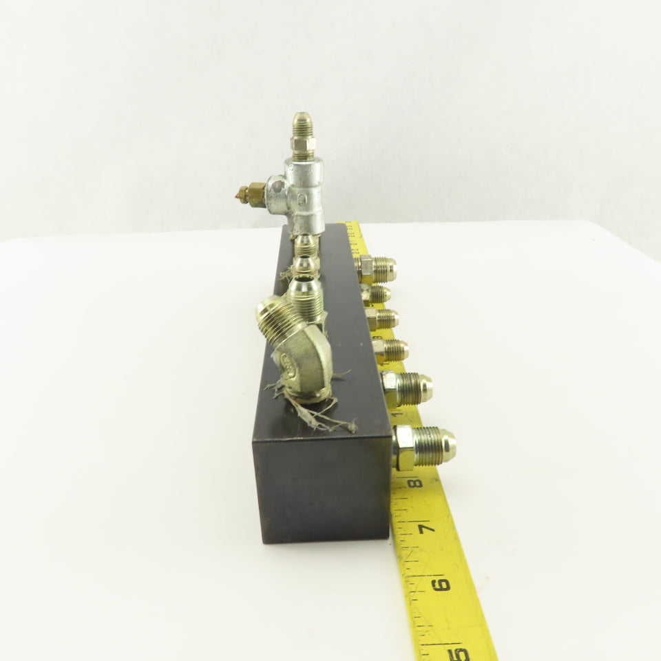 12 Port Steel Manifold Hydraulic 1/4" x 3/8 NPT Ports