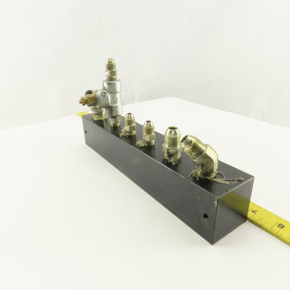 12 Port Steel Manifold Hydraulic 1/4" x 3/8 NPT Ports