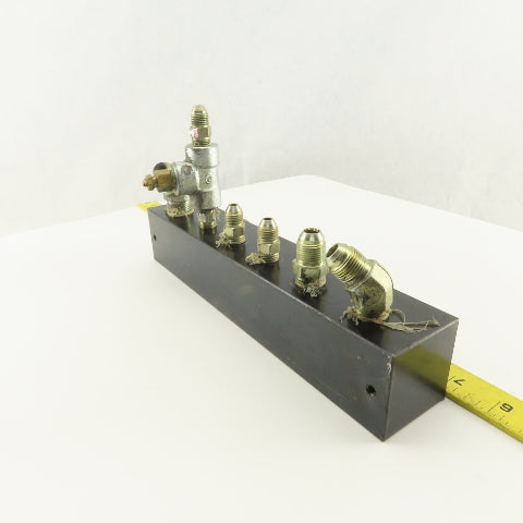 12 Port Steel Manifold Hydraulic 1/4" x 3/8 NPT Ports