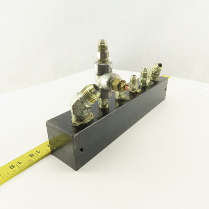 12 Port Steel Manifold Hydraulic 1/4" x 3/8 NPT Ports