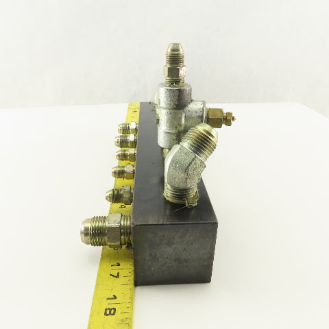 12 Port Steel Manifold Hydraulic 1/4" x 3/8 NPT Ports