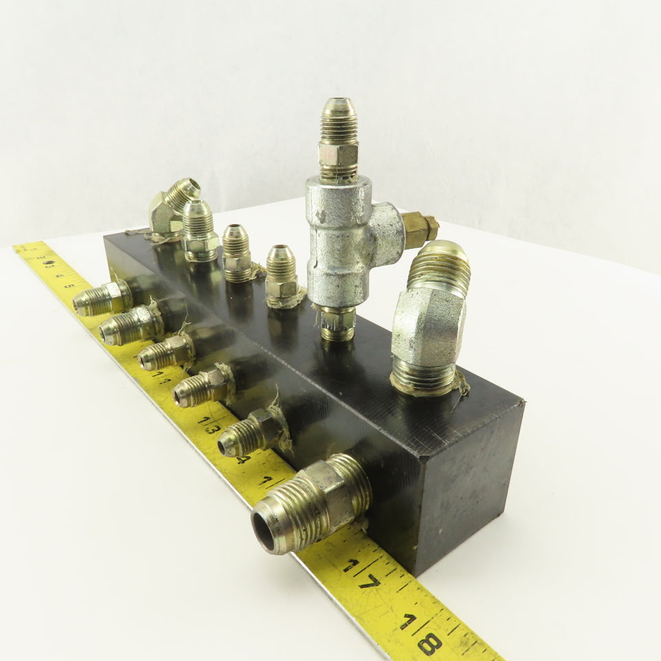 12 Port Steel Manifold Hydraulic 1/4" x 3/8 NPT Ports