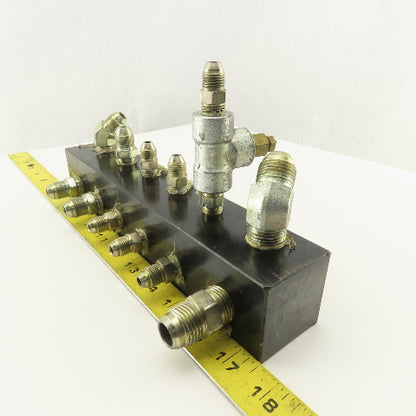 12 Port Steel Manifold Hydraulic 1/4" x 3/8 NPT Ports