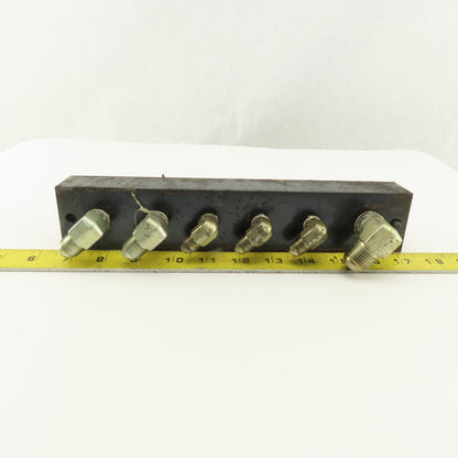 12 Port Steel Manifold Hydraulic Parallel 1/4" x 3/8 NPT Ports