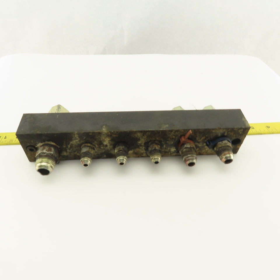 12 Port Steel Manifold Hydraulic Parallel 1/4" x 3/8 NPT Ports
