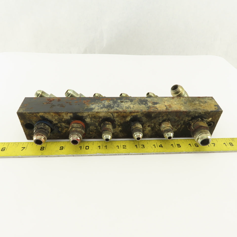 12 Port Steel Manifold Hydraulic Parallel 1/4" x 3/8 NPT Ports