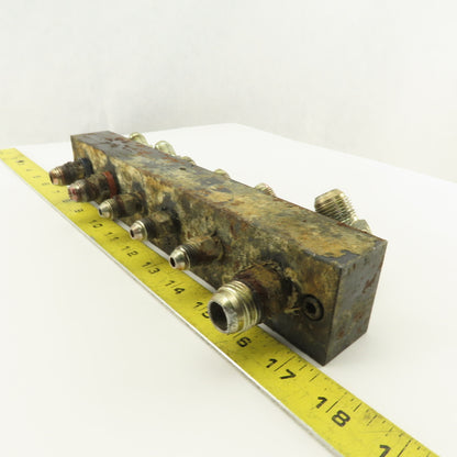 12 Port Steel Manifold Hydraulic Parallel 1/4" x 3/8 NPT Ports