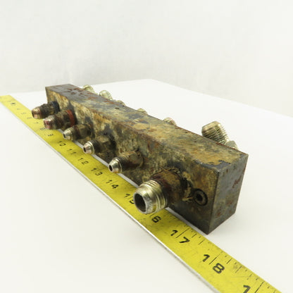 12 Port Steel Manifold Hydraulic Parallel 1/4" x 3/8 NPT Ports