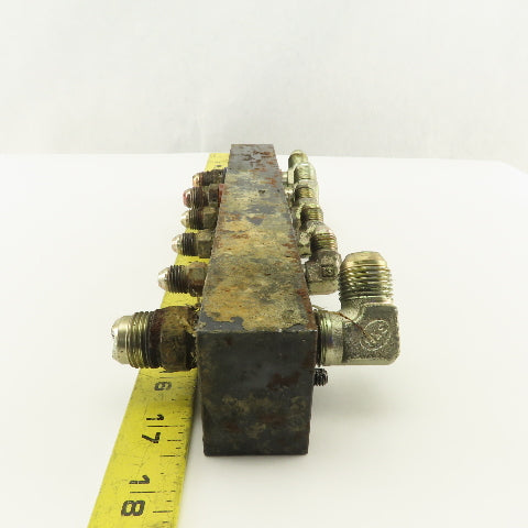 12 Port Steel Manifold Hydraulic Parallel 1/4" x 3/8 NPT Ports