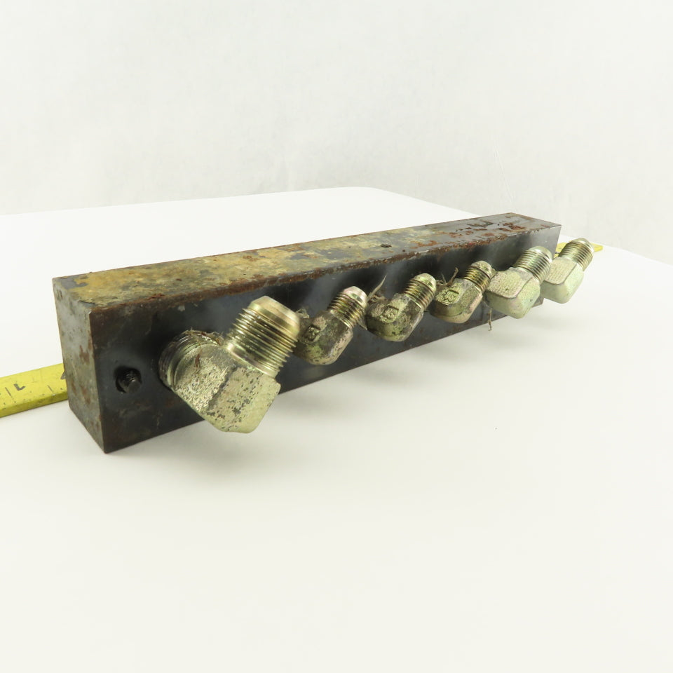 12 Port Steel Manifold Hydraulic Parallel 1/4" x 3/8 NPT Ports