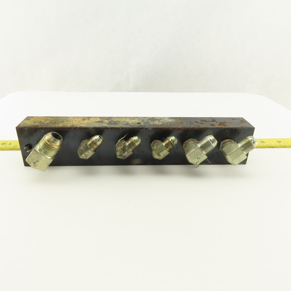 12 Port Steel Manifold Hydraulic Parallel 1/4" x 3/8 NPT Ports