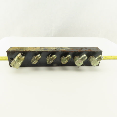 12 Port Steel Manifold Hydraulic Parallel 1/4" x 3/8 NPT Ports