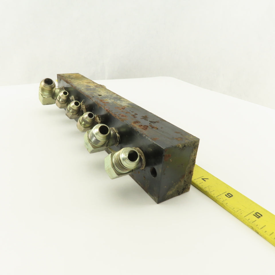 12 Port Steel Manifold Hydraulic Parallel 1/4" x 3/8 NPT Ports