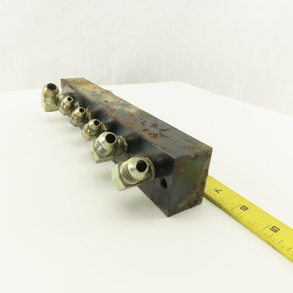 12 Port Steel Manifold Hydraulic Parallel 1/4" x 3/8 NPT Ports