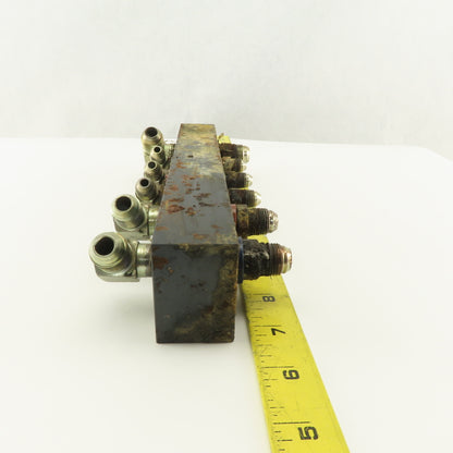 12 Port Steel Manifold Hydraulic Parallel 1/4" x 3/8 NPT Ports