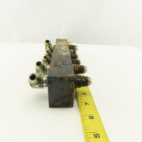 12 Port Steel Manifold Hydraulic Parallel 1/4" x 3/8 NPT Ports