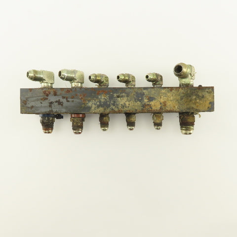 12 Port Steel Manifold Hydraulic Parallel 1/4" x 3/8 NPT Ports