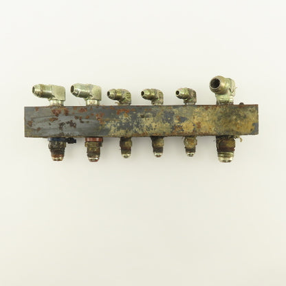 12 Port Steel Manifold Hydraulic Parallel 1/4" x 3/8 NPT Ports