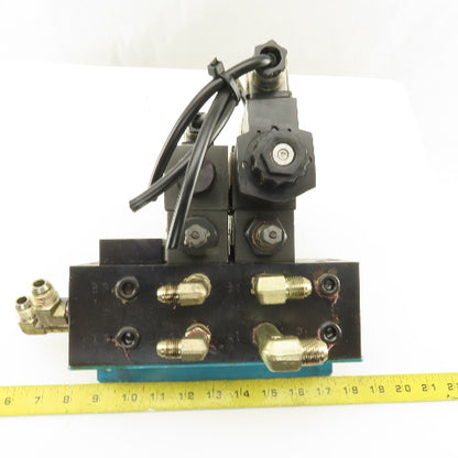 Yuken DSG-01-2B2-D24-N1-50 3 Way Hydraulic Directional Valve Manifold Assembly