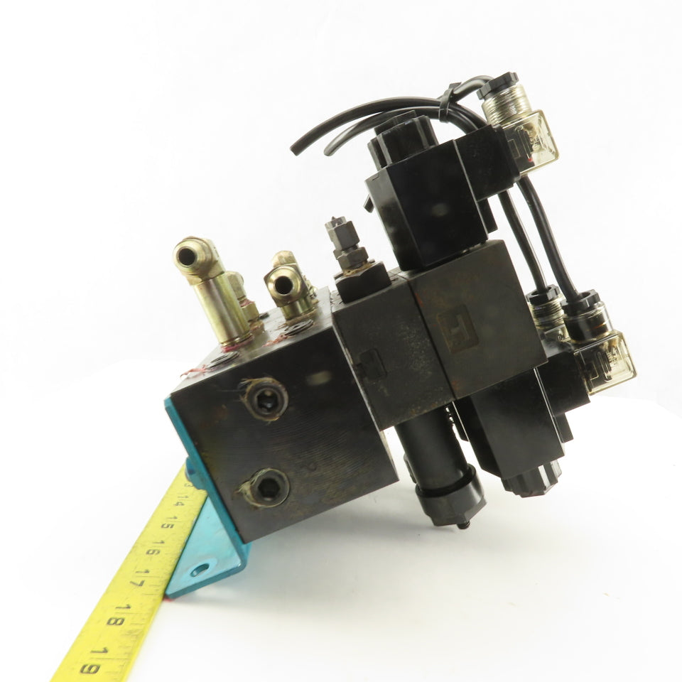 Yuken DSG-01-2B2-D24-N1-50 3 Way Hydraulic Directional Valve Manifold Assembly