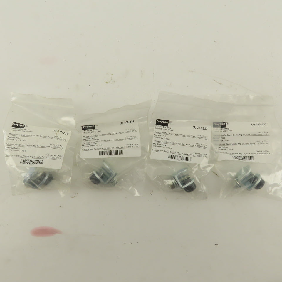 Dayton 33N237 C-Track Festoon End Stock Lot Of 4