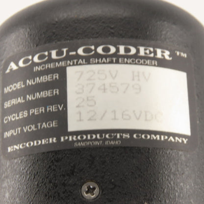 ACCU-CODER 725V HV Encoder 25 Cycles Per Rev. 12/16VDC