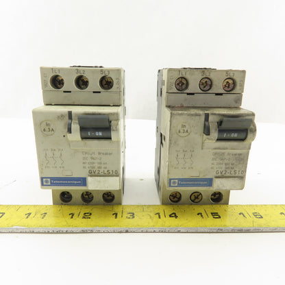 Telemecanique GV2-LS10 600V 6.3A 3 Pole Circuit Breaker Lot of 2