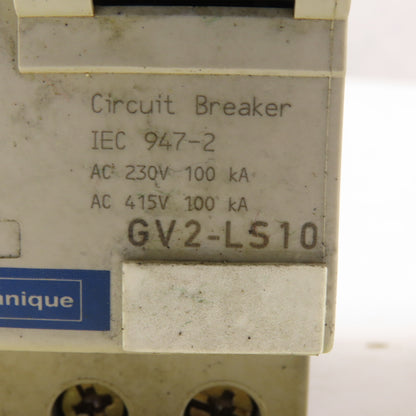Telemecanique GV2-LS10 600V 6.3A 3 Pole Circuit Breaker Lot of 2