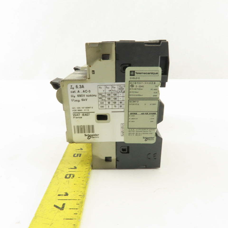 Telemecanique GV2-LS10 600V 6.3A 3 Pole Circuit Breaker Lot of 2