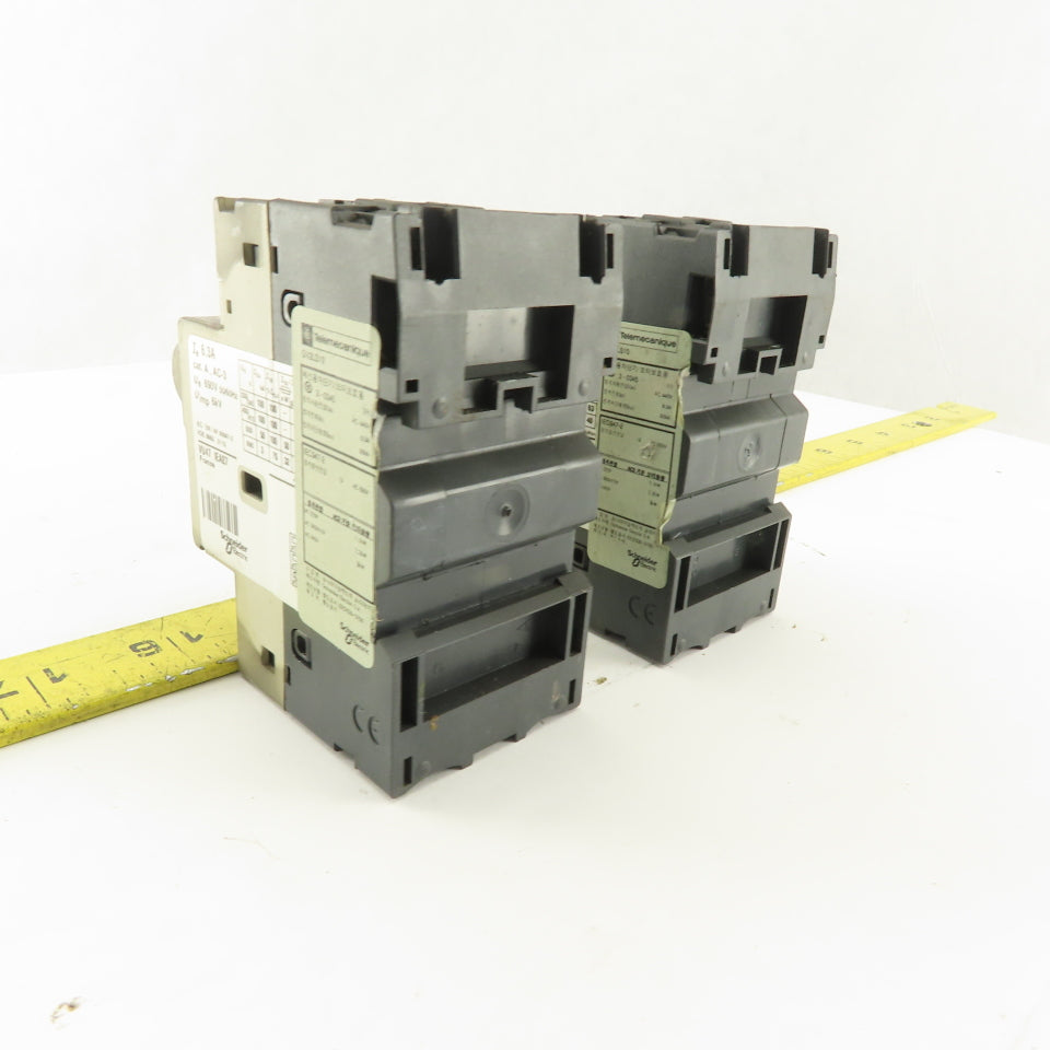Telemecanique GV2-LS10 600V 6.3A 3 Pole Circuit Breaker Lot of 2