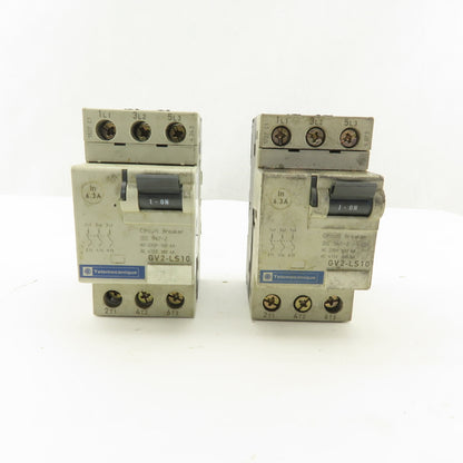 Telemecanique GV2-LS10 600V 6.3A 3 Pole Circuit Breaker Lot of 2