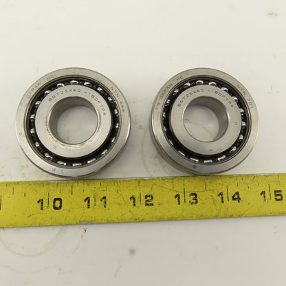 NTN BST25X62-1BDFTP4 25 x 62 x 15mm Angular Contact Ball Bearing Lot Of 2