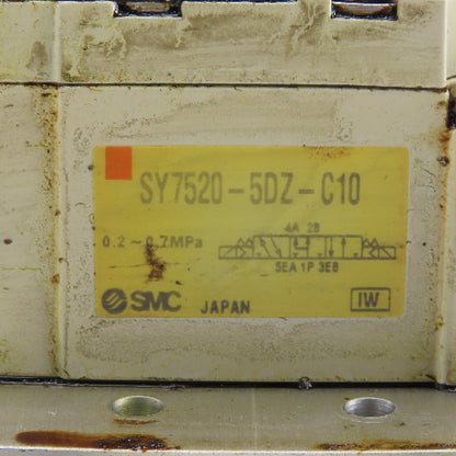 SMC SY7520-5DZ-C10 5/3 Position Double Solenoid Pneumatic Valve 24VDC
