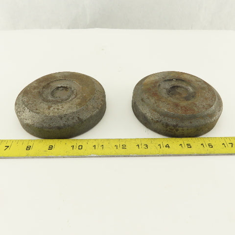 4-3/4" x 1-1/8" Tall Steel Machine Round Floor Pads Lot Of 2