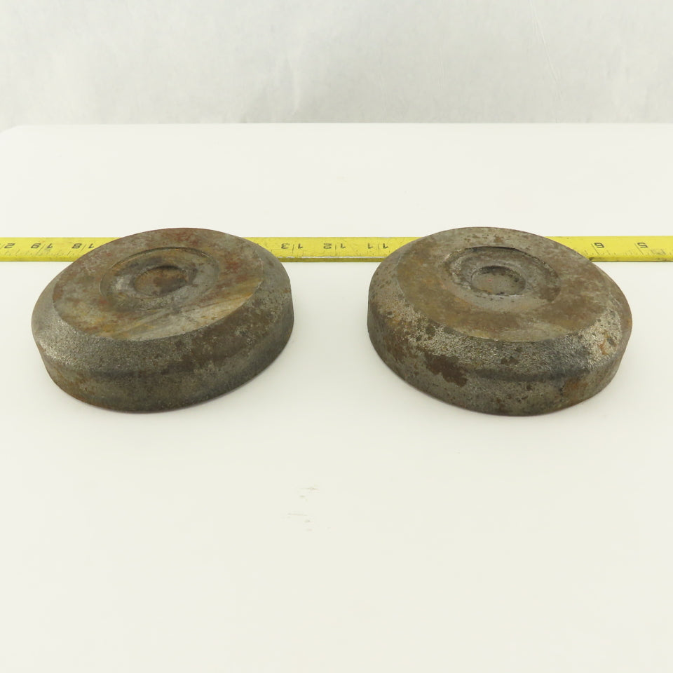 4-3/4" x 1-1/8" Tall Steel Machine Round Floor Pads Lot Of 2
