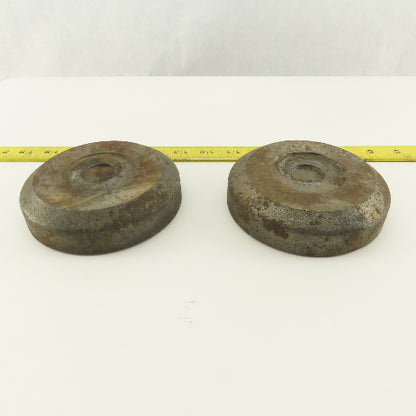 4-3/4" x 1-1/8" Tall Steel Machine Round Floor Pads Lot Of 2