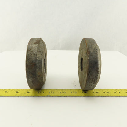 4-3/4" x 1-1/8" Tall Steel Machine Round Floor Pads Lot Of 2