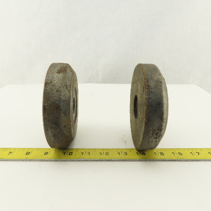 4-3/4" x 1-1/8" Tall Steel Machine Round Floor Pads Lot Of 2