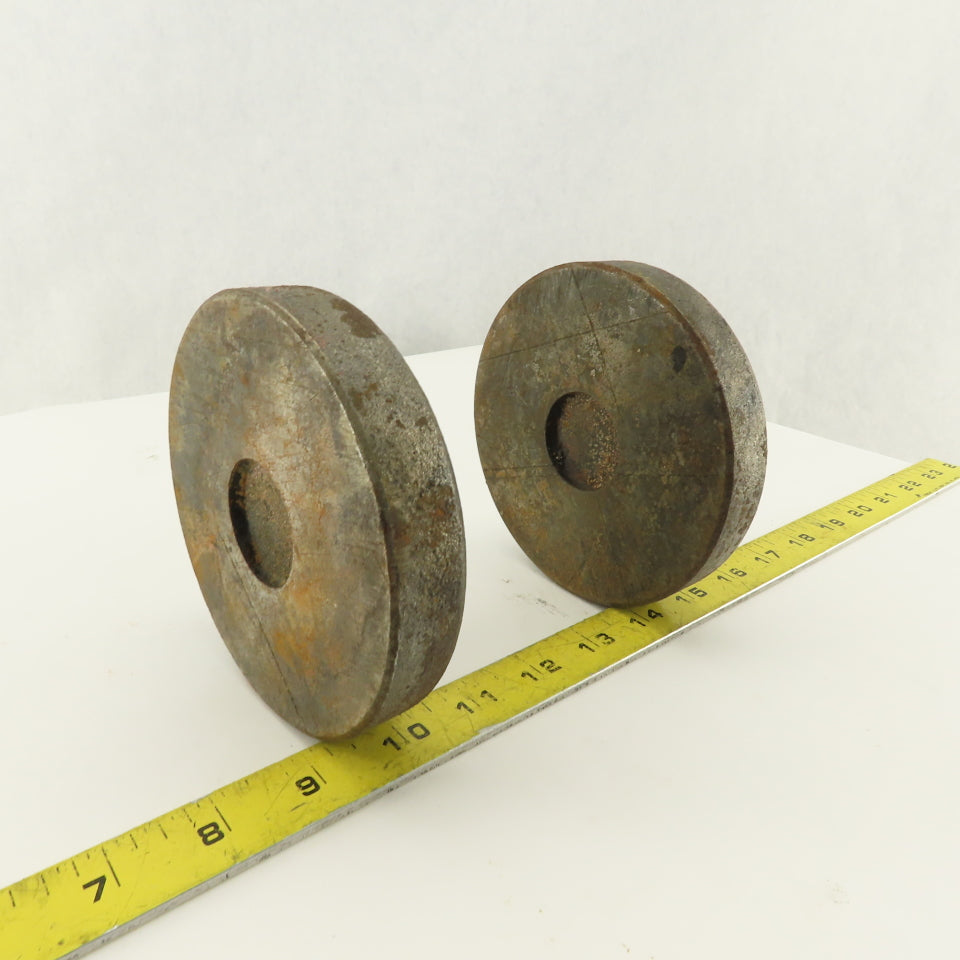 4-3/4" x 1-1/8" Tall Steel Machine Round Floor Pads Lot Of 2