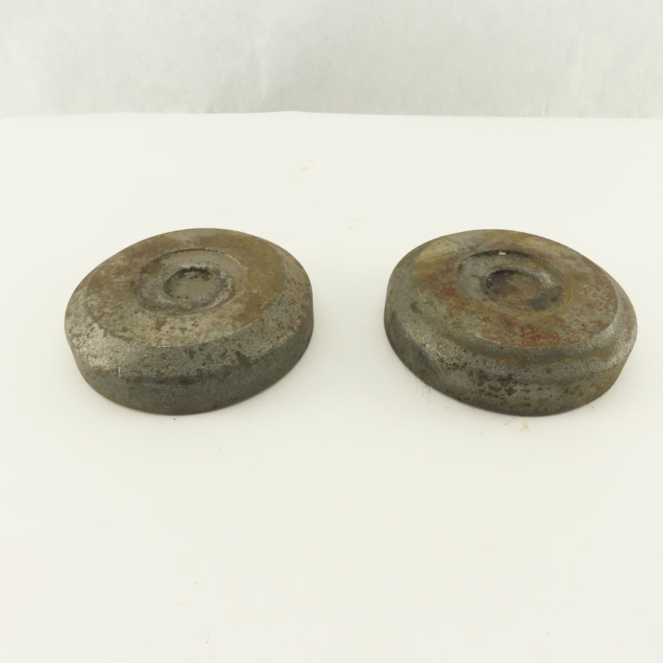 4-3/4" x 1-1/8" Tall Steel Machine Round Floor Pads Lot Of 2