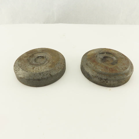 4-3/4" x 1-1/8" Tall Steel Machine Round Floor Pads Lot Of 2