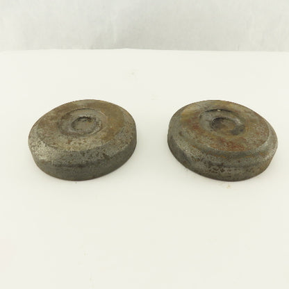 4-3/4" x 1-1/8" Tall Steel Machine Round Floor Pads Lot Of 2