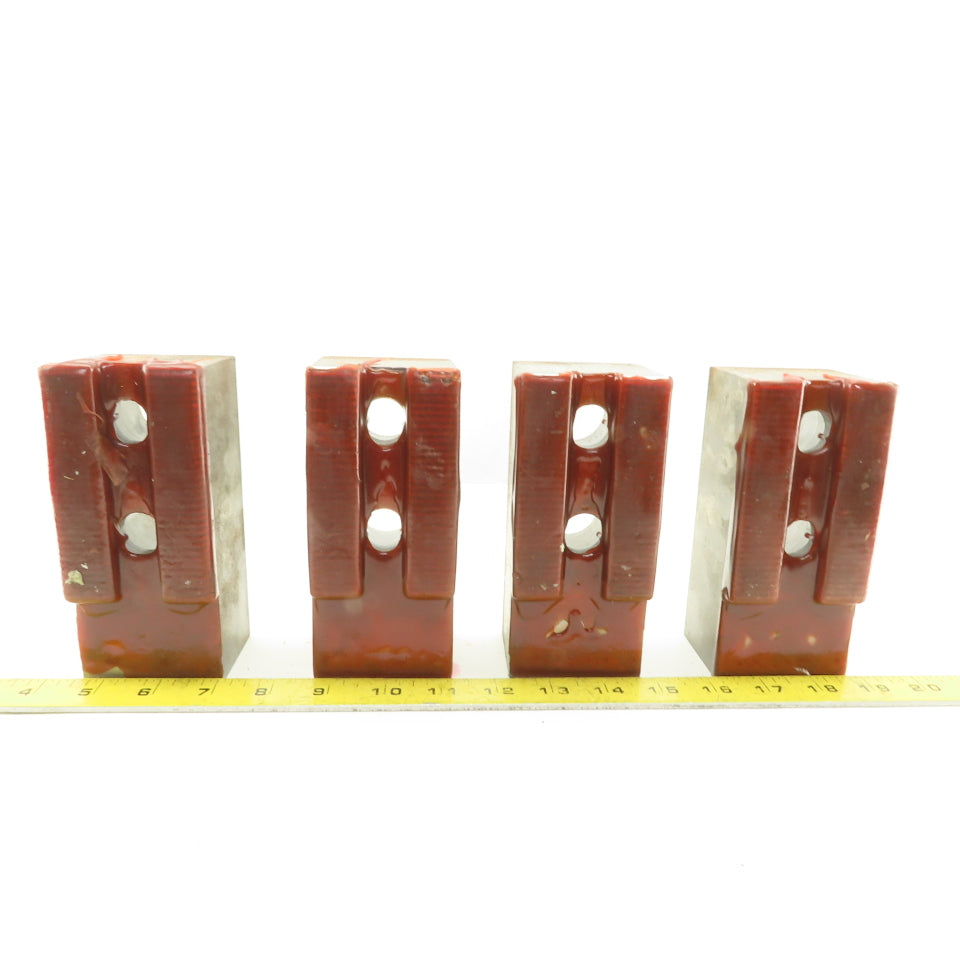 3mm x 60° Serrated Bottom Chuck Jaw Unfinished 5-3/4" x 2-1/2 x 2 Lot Of 4