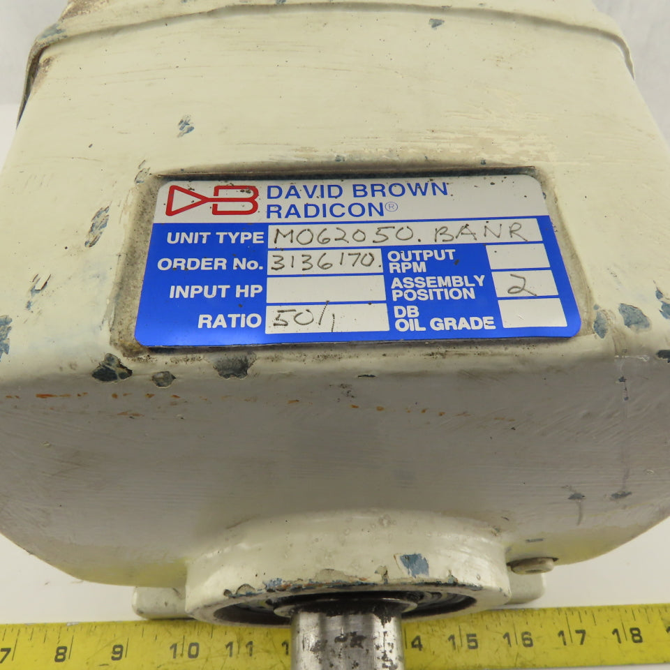 Radicon M062050BANR 50:1 Ratio 35RPM Output 182C Frame Gear Reducer